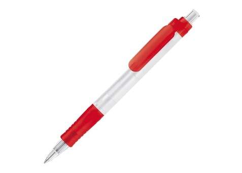 Kugelschreiber Vegetal Pen Clear Transparent - Ecru / Rot bedrucken, Art.-Nr. LT87540-N5421