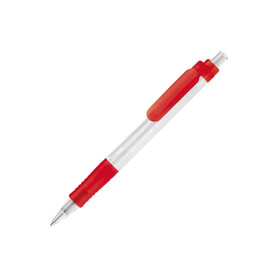 Kugelschreiber Vegetal Pen Clear Transparent - Ecru / Rot bedrucken, Art.-Nr. LT87540-N5421