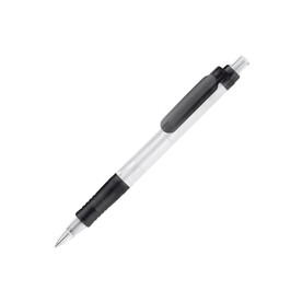 Kugelschreiber Vegetal Pen Clear Transparent - Ecru / Schwarz bedrucken, Art.-Nr. LT87540-N5402