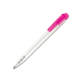 Kugelschreiber Ingeo TM Pen Clear Transparent - Ecru / Rosa bedrucken, Art.-Nr. LT87543-N5476