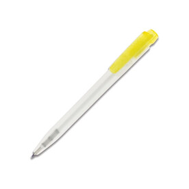 Kugelschreiber Ingeo TM Pen Clear Transparent - Ecru / Gelb bedrucken, Art.-Nr. LT87543-N5441
