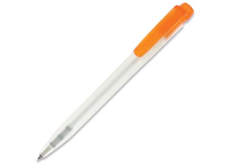 Kugelschreiber Ingeo TM Pen Clear Transparent - Ecru / Orange bedrucken, Art.-Nr. LT87543-N5426