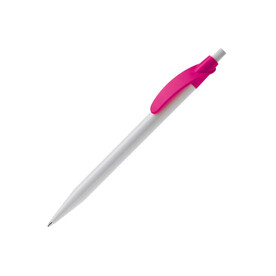 Kugelschreiber Cosmo Hardcolour - Weiss / Rosa bedrucken, Art.-Nr. LT87612-N0176