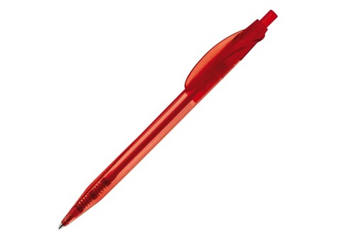 Kugelschreiber Cosmo Transparent - Transparent / Rot bedrucken, Art.-Nr. LT87616-N0421