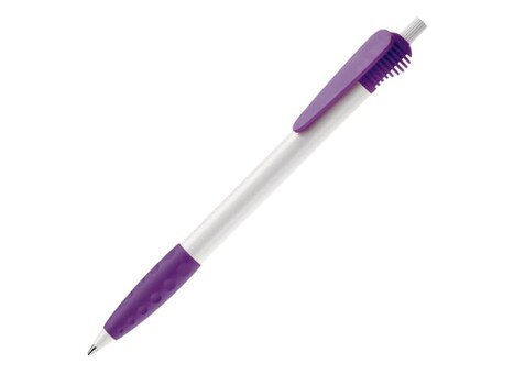 Kugelschreiber Cosmo Grip HC - Weiss / Purple bedrucken, Art.-Nr. LT87620-N0172 Kugelschreiber Cosmo Grip HC - Weiss / Purple bedrucken, Art.-Nr. LT87620-N0172