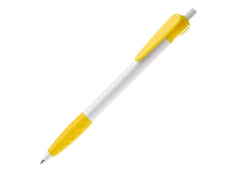 Kugelschreiber Cosmo Grip HC - Weiss / Gelb bedrucken, Art.-Nr. LT87620-N0141 Kugelschreiber Cosmo Grip HC - Weiss / Gelb bedrucken, Art.-Nr. LT87620-N0141
