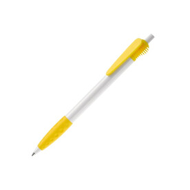 Kugelschreiber Cosmo Grip HC - Weiss / Gelb bedrucken, Art.-Nr. LT87620-N0141