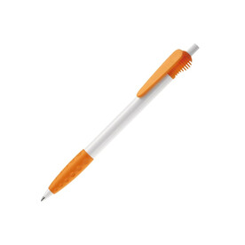 Kugelschreiber Cosmo Grip HC - Weiss / Orange bedrucken, Art.-Nr. LT87620-N0126