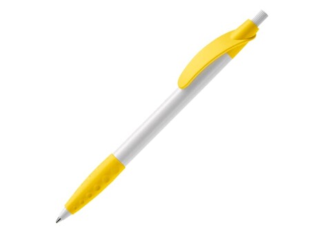 Kugelschreiber Cosmo Grip HC - Weiss / Gelb bedrucken, Art.-Nr. LT87622-N0141 Kugelschreiber Cosmo Grip HC - Weiss / Gelb bedrucken, Art.-Nr. LT87622-N0141