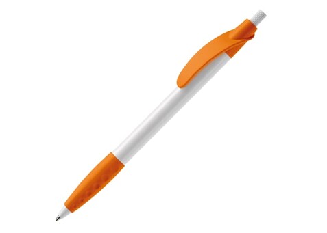 Kugelschreiber Cosmo Grip HC - Weiss / Orange bedrucken, Art.-Nr. LT87622-N0126 Kugelschreiber Cosmo Grip HC - Weiss / Orange bedrucken, Art.-Nr. LT87622-N0126