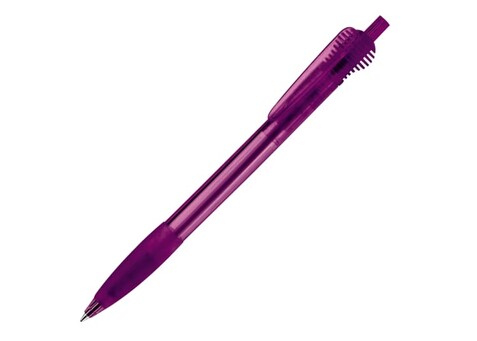 Kugelschreiber Cosmo Grip Transparent - Transparent / Purple bedrucken, Art.-Nr. LT87624-N0472 Kugelschreiber Cosmo Grip Transparent - Transparent / Purple bedrucken, Art.-Nr. LT87624-N0472