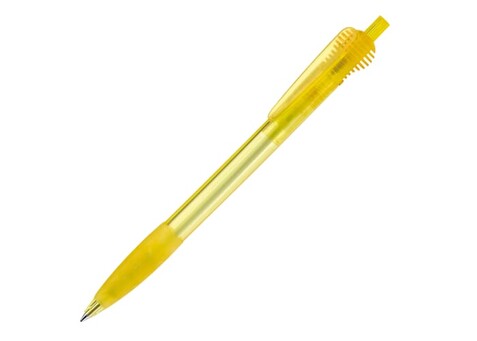 Kugelschreiber Cosmo Grip Transparent - Transparent / Gelb bedrucken, Art.-Nr. LT87624-N0441 Kugelschreiber Cosmo Grip Transparent - Transparent / Gelb bedrucken, Art.-Nr. LT87624-N0441
