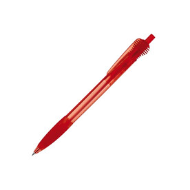 Kugelschreiber Cosmo Grip Transparent - Transparent / Rot bedrucken, Art.-Nr. LT87624-N0421