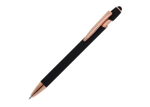 Kugelschreiber Paris Deluxe Metall gummiert - Schwarz bedrucken, Art.-Nr. LT87783-N0002
