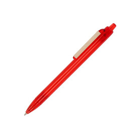 Kugelschreiber Ozean mit Papierclip - Transparent / Rot bedrucken, Art.-Nr. LT87822-N0421