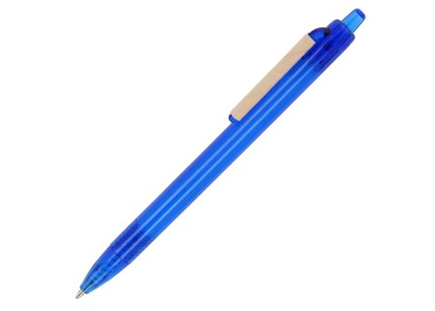 Kugelschreiber Ozean mit Papierclip - Transparent / Blau bedrucken, Art.-Nr. LT87822-N0411