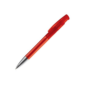 Kugelschreiber Avalon Transparent mit Metallspitze - Transparent / Rot bedrucken, Art.-Nr. LT87945-N0421