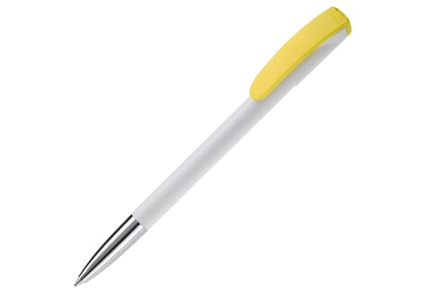 Kugelschreiber Deniro mit Metallspitze Hardcolour - Weiss / Gelb bedrucken, Art.-Nr. LT87954-N0141 Kugelschreiber Deniro mit Metallspitze Hardcolour - Weiss / Gelb bedrucken, Art.-Nr. LT87954-N0141