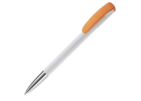 Kugelschreiber Deniro mit Metallspitze Hardcolour - Weiss / Orange bedrucken, Art.-Nr. LT87954-N0126 Kugelschreiber Deniro mit Metallspitze Hardcolour - Weiss / Orange bedrucken, Art.-Nr. LT87954-N0126