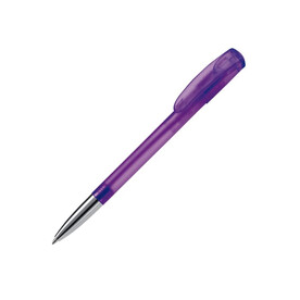 Kugelschreiber Deniro mit Metallspitze Frosty - Ecru / Purple bedrucken, Art.-Nr. LT87955-N5472