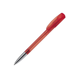 Kugelschreiber Deniro mit Metallspitze Frosty - Ecru / Rot bedrucken, Art.-Nr. LT87955-N5421