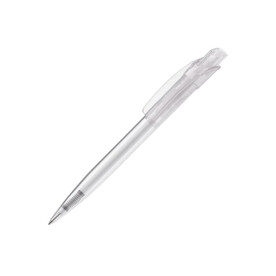 Kugelschreiber Cube Transparent - Transparent Weiss bedrucken, Art.-Nr. LT87980-N0401