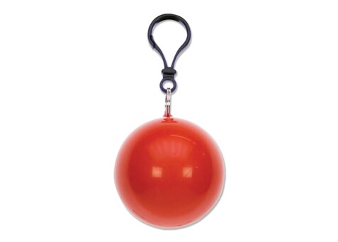 Regenponcho Schlüsselanhänger - Rot bedrucken, Art.-Nr. LT90449-N0021