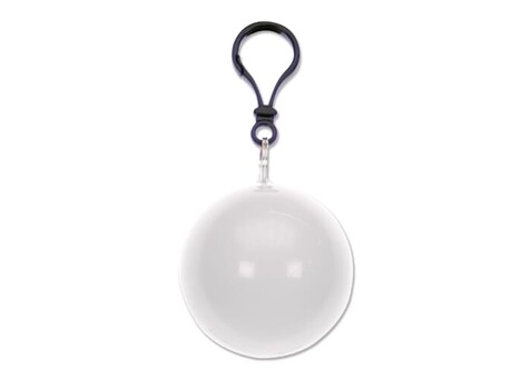 Regenponcho Schlüsselanhänger - Weiss bedrucken, Art.-Nr. LT90449-N0001