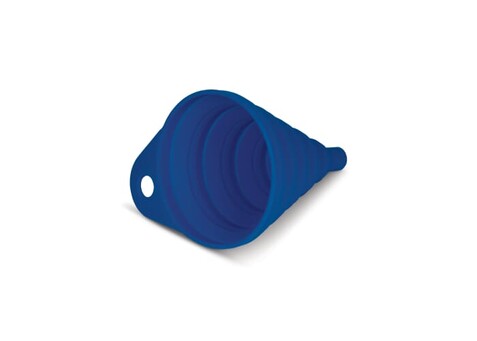 Zusammenklappbarer Trichter fürs Auto - Weiss / Blau bedrucken, Art.-Nr. LT90473-N0111 Zusammenklappbarer Trichter fürs Auto - Weiss / Blau bedrucken, Art.-Nr. LT90473-N0111