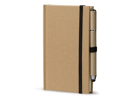 Karton Notizbuch A6 + Stift - Braun bedrucken, Art.-Nr. LT90839-N0051