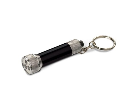 Mini-LED-Lampe mit Schlüsselring - Schwarz bedrucken, Art.-Nr. LT90957-N0002