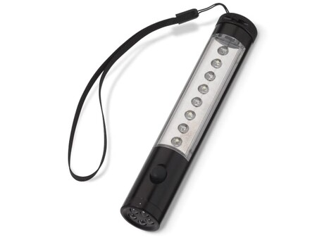 Aluminium Taschenlampe mit Magnet, 5+8 LED´s - Schwarz bedrucken, Art.-Nr. LT90997-N0002