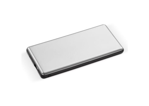 Powerbank 4000mAh mit Logo-Beleuchtung - Silber / Schwarz bedrucken, Art.-Nr. LT91288-N0502 Powerbank 4000mAh mit Logo-Beleuchtung - Silber / Schwarz bedrucken, Art.-Nr. LT91288-N0502