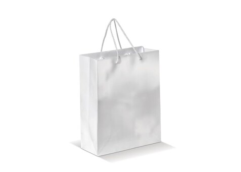 Laminierte Papiertasche, mittel - Weiss bedrucken, Art.-Nr. LT91512-N0001