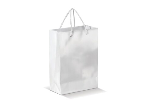 Laminierte Papiertasche, groß - Weiss bedrucken, Art.-Nr. LT91513-N0001 Laminierte Papiertasche, groß - Weiss bedrucken, Art.-Nr. LT91513-N0001