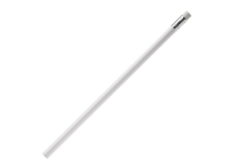 Bleistift mit Radiergummi - Weiss bedrucken, Art.-Nr. LT91585-N0001