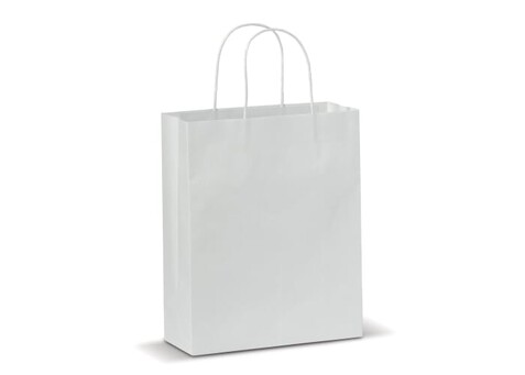 Mittlere Papiertasche im Eco Look 120g/m² - Weiss bedrucken, Art.-Nr. LT91717-N0001