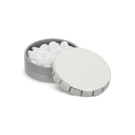 Mini-Clic-Dose Pfefferminzdose - Silber bedrucken, Art.-Nr. LT91790-N0005