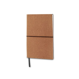 Notizbuch mit Einband aus recycelten Leder Din A5 - Hellbraun bedrucken, Art.-Nr. LT92521-N0052