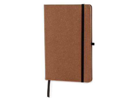 Hardcover-Notizbuch mit Einband aus recycelten Leder DIN A5 - Hellbraun bedrucken, Art.-Nr. LT92522-N0052 Hardcover-Notizbuch mit Einband aus recycelten Leder DIN A5 - Hellbraun bedrucken, Art.-Nr. LT92522-N0052