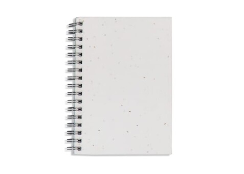 Spiral-Notizbuch aus Saatgutpapier - Weiss bedrucken, Art.-Nr. LT92526-N0001 Spiral-Notizbuch aus Saatgutpapier - Weiss bedrucken, Art.-Nr. LT92526-N0001