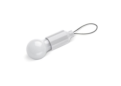 Schlüsselanhänger Glühlampe - Weiss bedrucken, Art.-Nr. LT93314-N0001