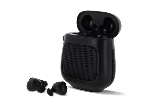 TruWireless Earbuds with Speaker 3W - Schwarz bedrucken, Art.-Nr. LT95013-N0002 TruWireless Earbuds with Speaker 3W - Schwarz bedrucken, Art.-Nr. LT95013-N0002