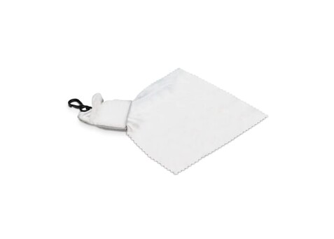 Schlüsselanhänger mit antibakteriellen Mikrofasertuch - Weiß/transparent bedrucken, Art.-Nr. LT95028-N0995