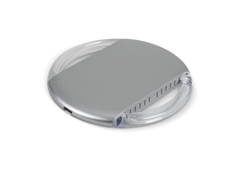 Kabellose Ladestation 5W - Silber bedrucken, Art.-Nr. LT95077-N0005