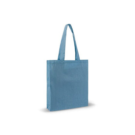 Einkaufstasche aus recycelter Baumwolle 38x42x10cm - Blau bedrucken, Art.-Nr. LT95199-N0011