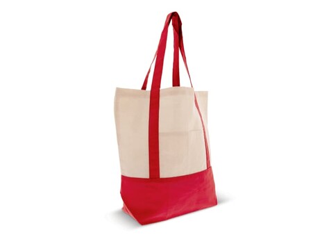 Einkaufstasche aus Baumwolle OEKO-TEX® 140g/m² 40x10x35cm - Rot bedrucken, Art.-Nr. LT95248-N0021 Einkaufstasche aus Baumwolle OEKO-TEX® 140g/m² 40x10x35cm - Rot bedrucken, Art.-Nr. LT95248-N0021