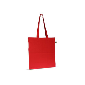 Tasche Fairtrade lang 140g 38x42 - Rot bedrucken, Art.-Nr. LT95253-N0021