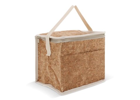 Kühltasche mit Korkelementen 22x18x18cm - Natur bedrucken, Art.-Nr. LT95266-N0094