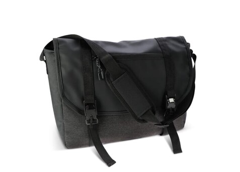 Laptop-Messenger-Tasche Liam RPET 12L - Schwarz bedrucken, Art.-Nr. LT95285-N0002 Laptop-Messenger-Tasche Liam RPET 12L - Schwarz bedrucken, Art.-Nr. LT95285-N0002